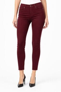 PAIGE Verdugo Ankle Skinny Mid Rise Jeans Burgundy Stretch Size 29 Coquette Y2K